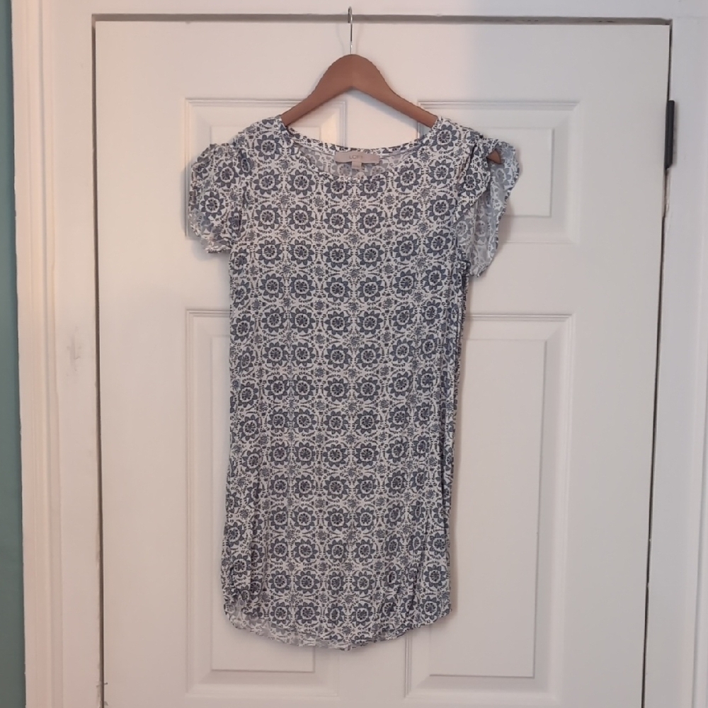 Women's Blue Patterned Top